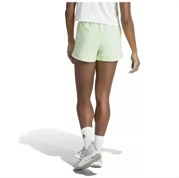 NWT Adidas Womens Pacer Training 3 Stripe High Waist Shorts Green Size Small - Picture 3 of 5